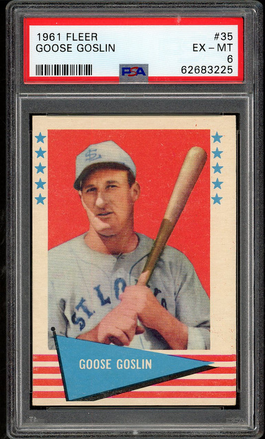 1961 Fleer Baseball #035 Goose Goslin Browns PSA 6 EX-MT 562364