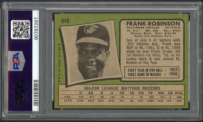 1971 Topps Baseball #640 Frank Robinson Orioles PSA 7 NM 562367