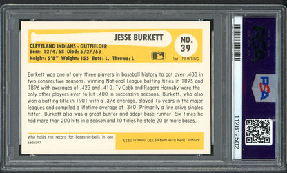 1980 Baseball Immortals #039 Jesse Burkett Indians PSA 8 NM/MT 562368