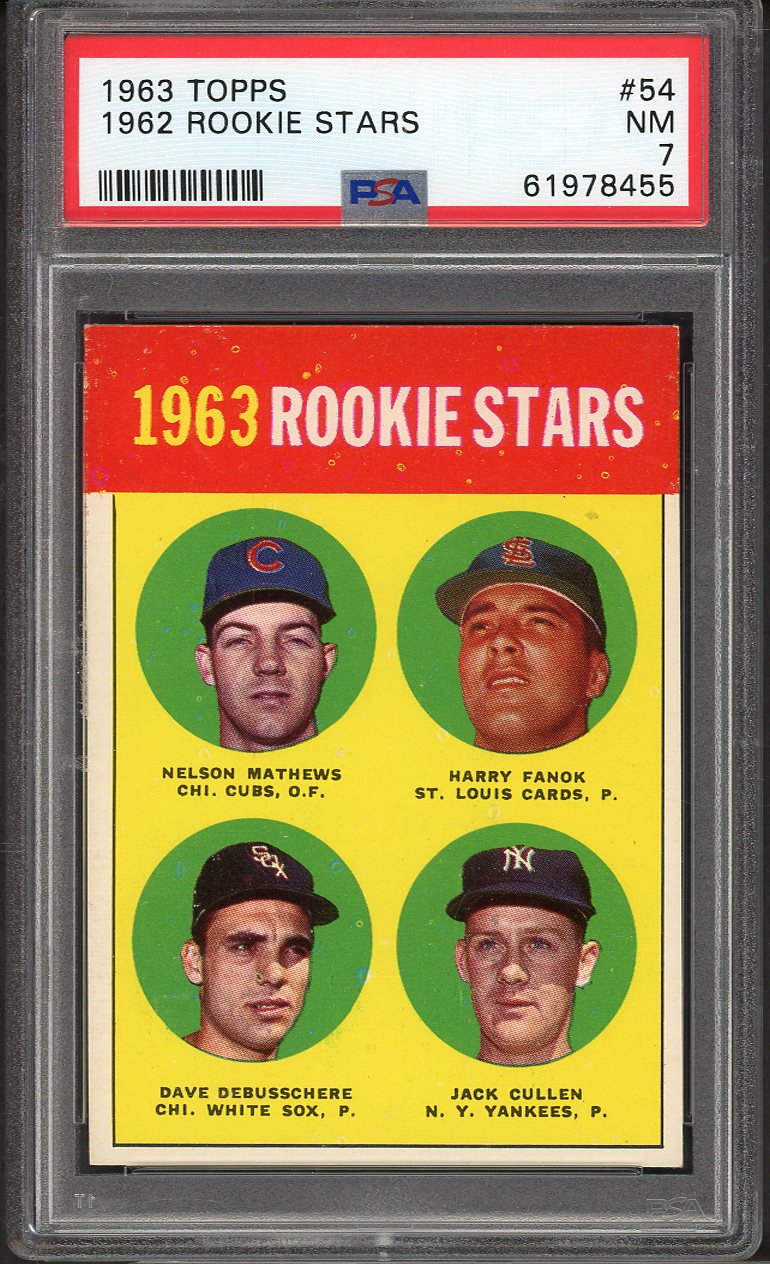 1963 Topps Baseball #054 Dave DeBusschere White Sox PSA 7 NM 562369