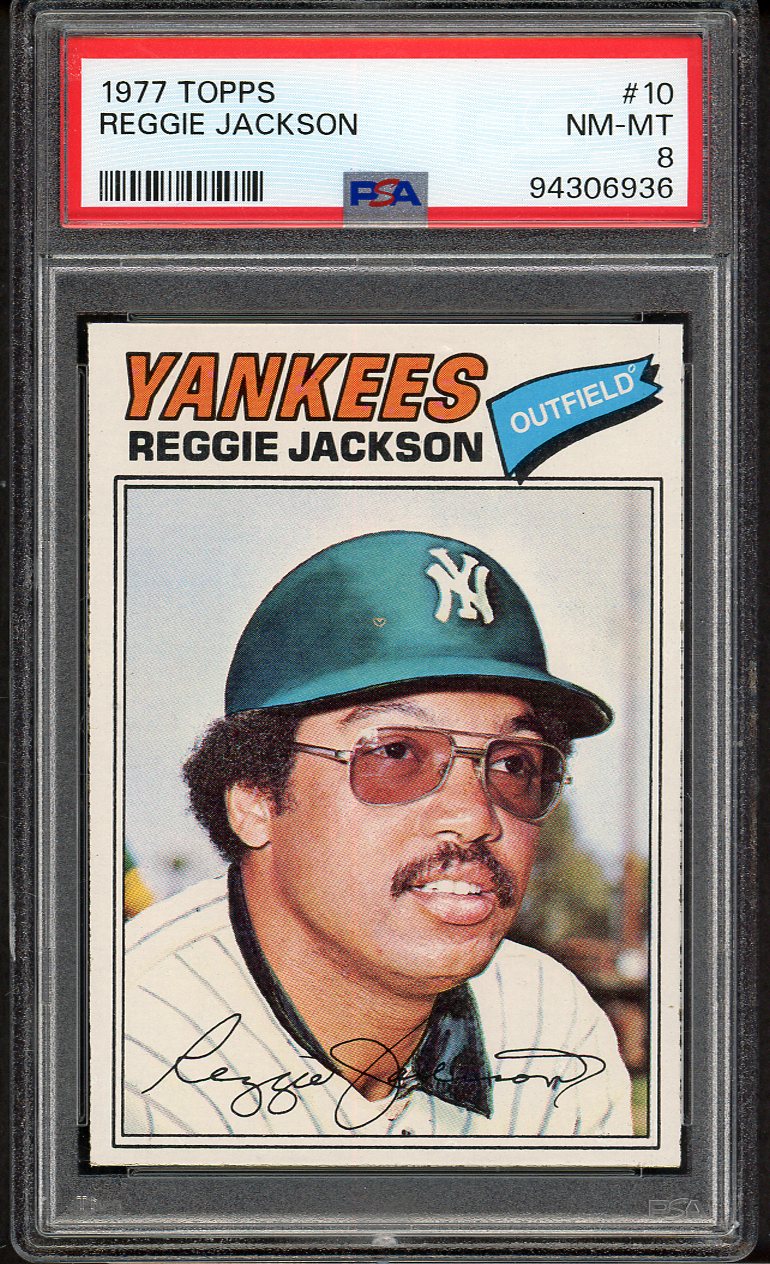 1977 Topps Baseball #010 Reggie Jackson Yankees PSA 8 NM/MT 562374