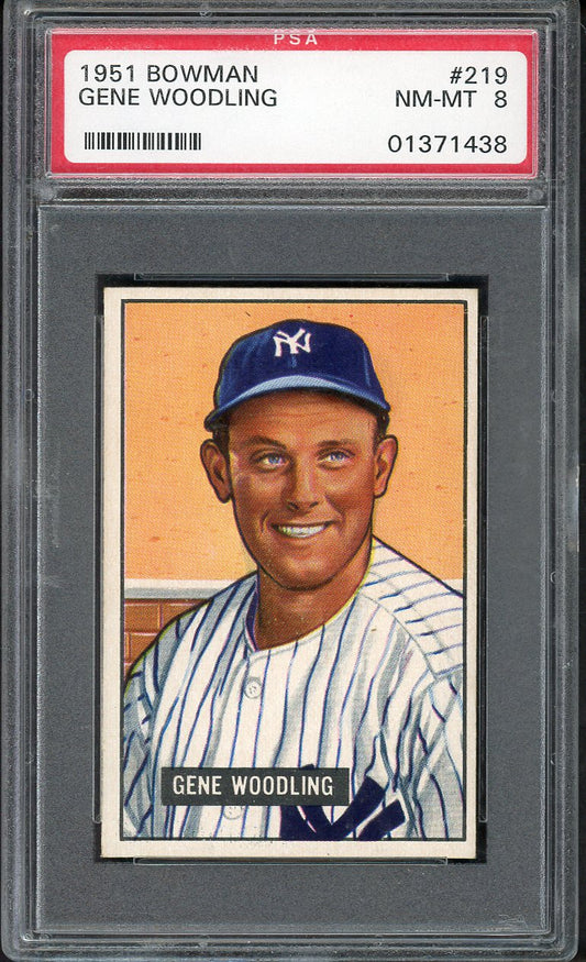 1951 Bowman Baseball #219 Gene Woodling Yankees PSA 8 NM/MT 562377