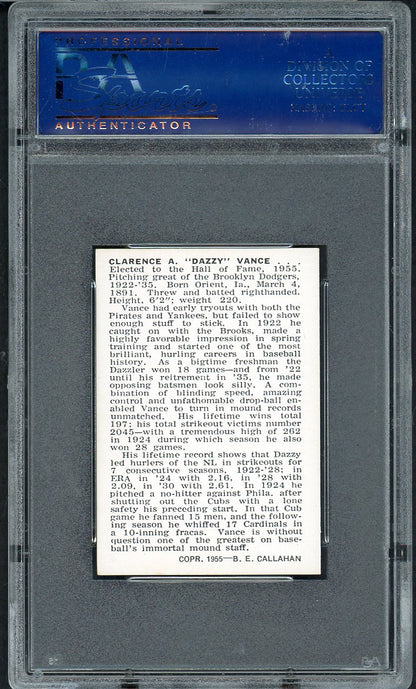 1950-56 Callahan Dazzy Vance Dodgers PSA 7 NM 562380