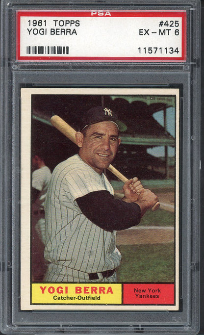1961 Topps Baseball #425 Yogi Berra Yankees PSA 6 EX-MT 562381