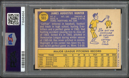 1970 Topps Baseball #565 Catfish Hunter A's PSA 7 NM 562385