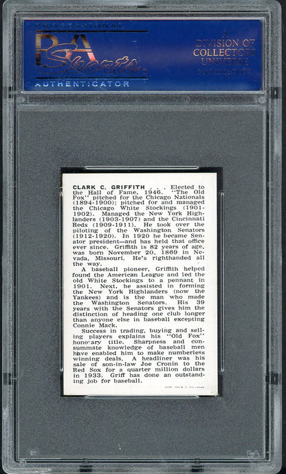 1950-56 Callahan Clark Griffith Senators PSA 8 NM/MT 562387