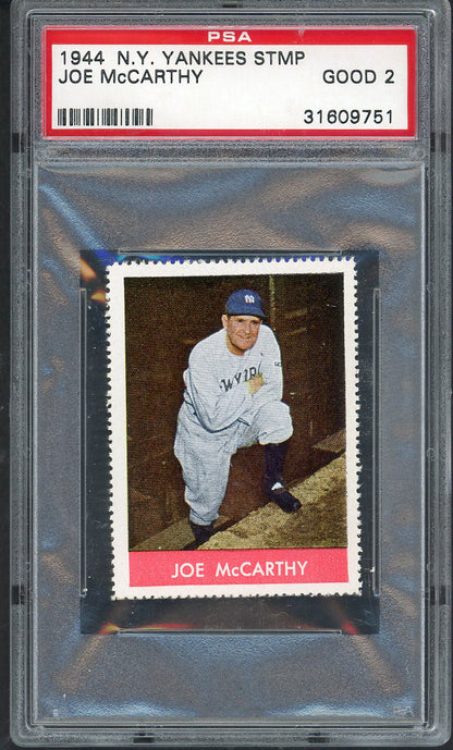 1944 New York Yankees Stamps Joe McCarthy PSA 2 GD 562388