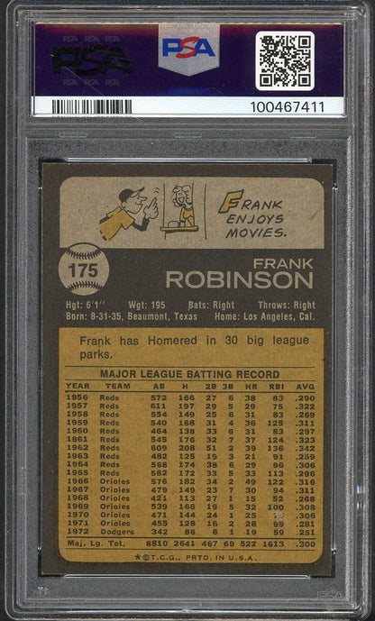 1973 Topps Baseball #175 Frank Robinson Angels PSA 8 NM/MT 562391