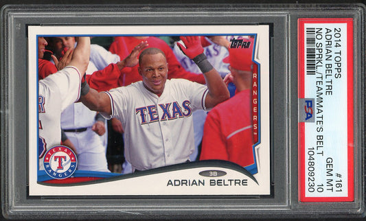 2014 Topps #161 Adrian Beltre Rangers PSA 10 GEM MINT No Sparkle 562392