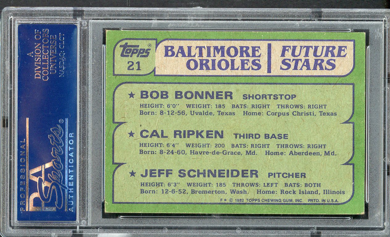 1982 Topps #021 Cal Ripken Orioles PSA 5 EX 562393