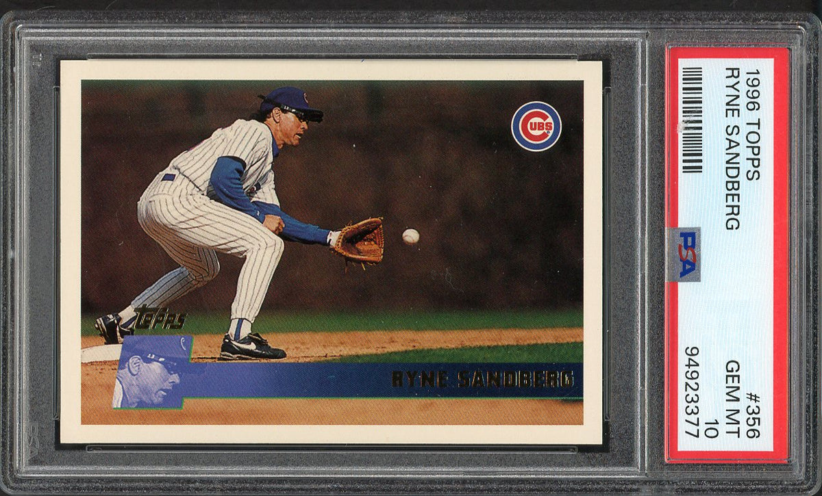1996 Topps #356 Ryne Sandberg Cubs PSA 10 GEM MINT 562395