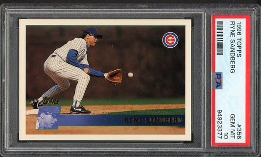 1996 Topps #356 Ryne Sandberg Cubs PSA 10 GEM MINT 562395