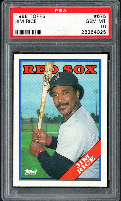 1988 Topps #675 Jim Rice Red Sox PSA 10 GEM MINT 562399