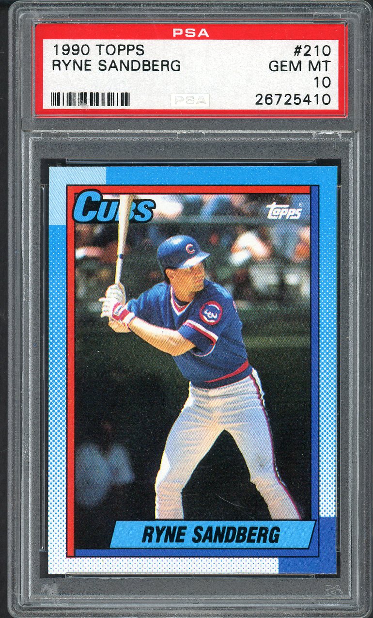 1990 Topps #210 Ryne Sandberg Cubs PSA 10 GEM MINT 562403