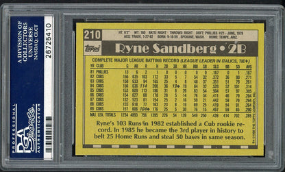 1990 Topps #210 Ryne Sandberg Cubs PSA 10 GEM MINT 562403