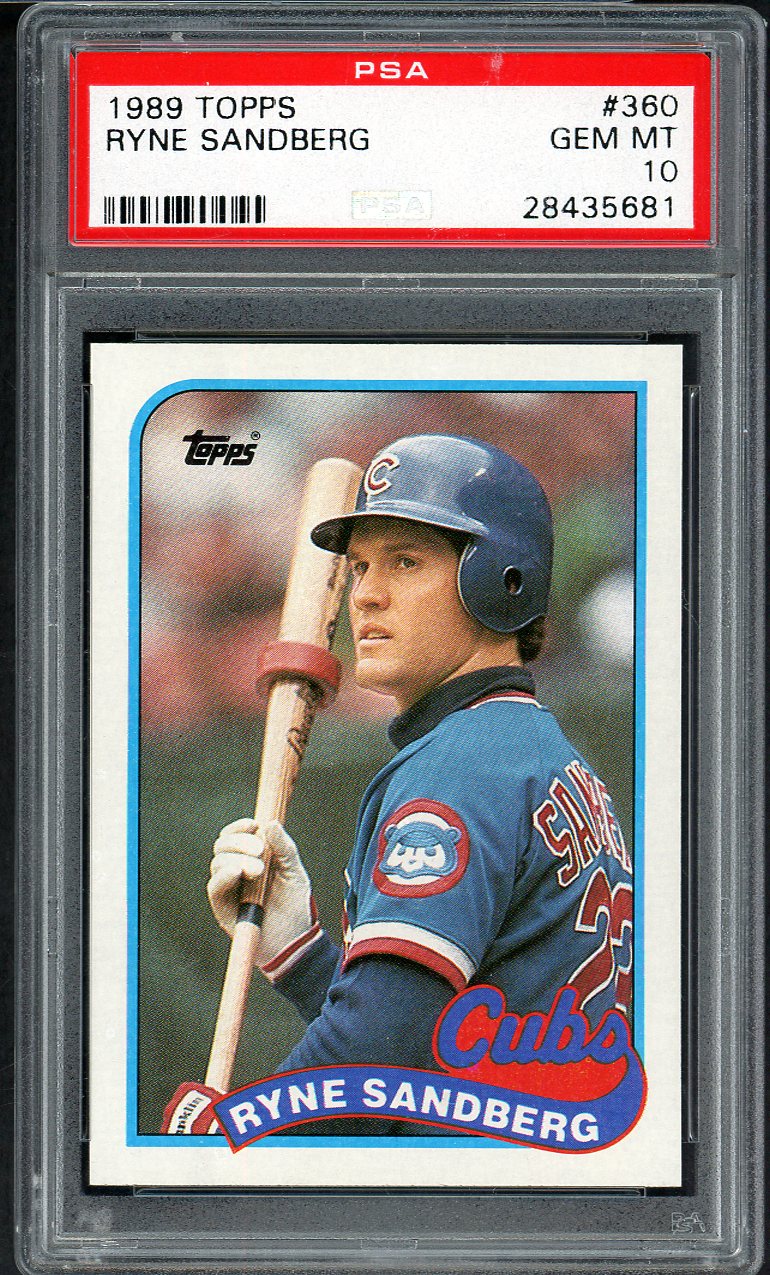 1989 Topps #360 Ryne Sandberg Cubs PSA 10 GEM MINT 562404
