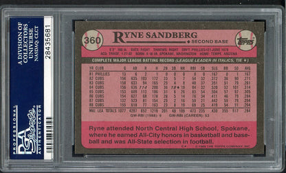 1989 Topps #360 Ryne Sandberg Cubs PSA 10 GEM MINT 562404