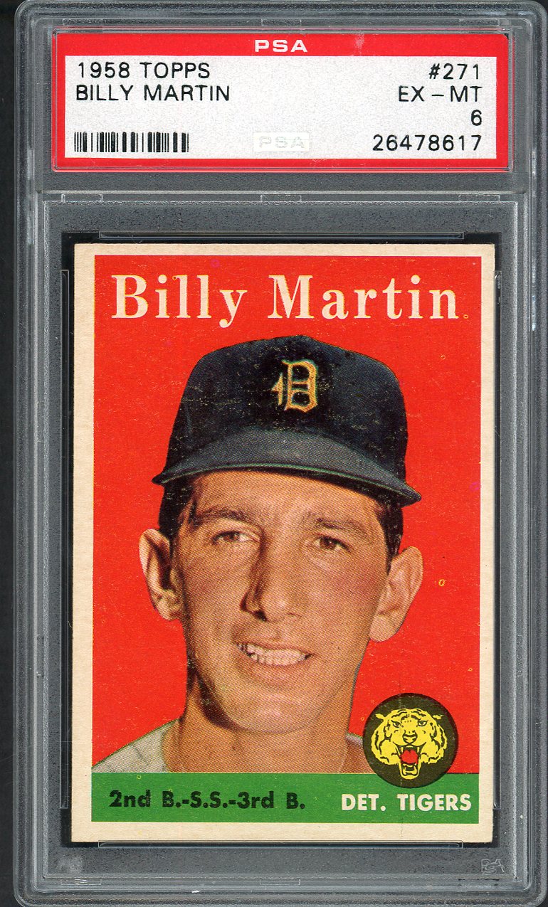 1958 Topps Baseball #271 Billy Martin Tigers PSA 6 EX-MT 562420