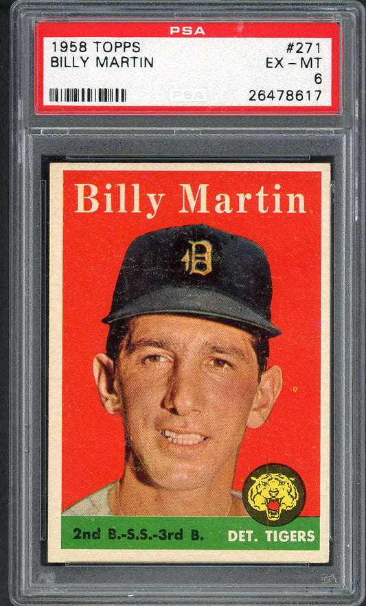 1958 Topps Baseball #271 Billy Martin Tigers PSA 6 EX-MT 562420