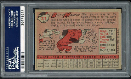 1958 Topps Baseball #271 Billy Martin Tigers PSA 6 EX-MT 562420
