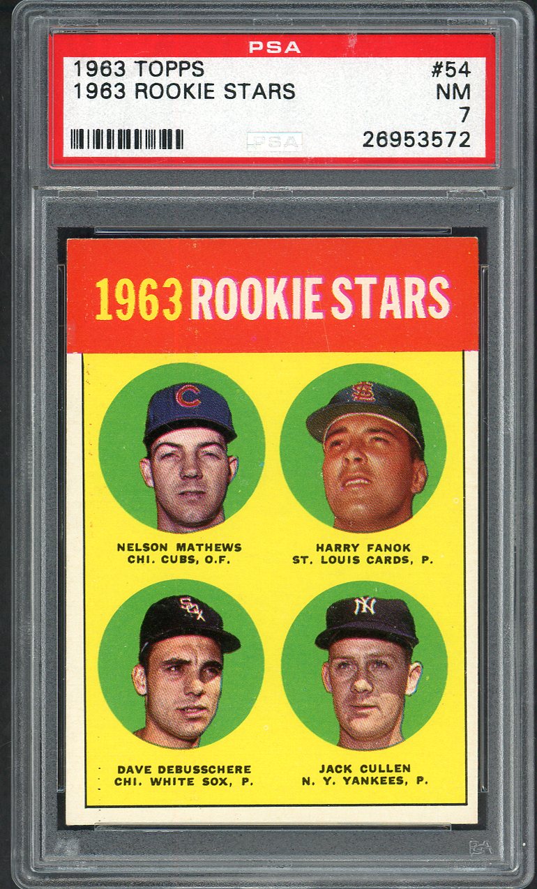 1963 Topps Baseball #054 Dave DeBusschere White Sox PSA 7 NM 562424