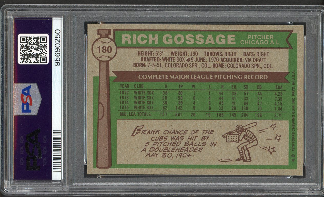 1976 Topps Baseball #180 Goose Gossage White Sox PSA 9 MINT 562430