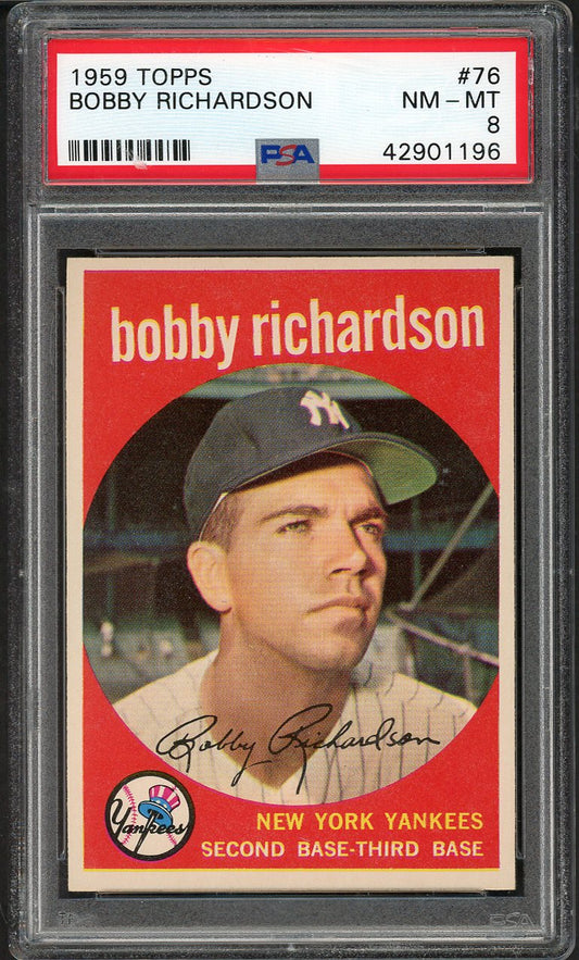 1959 Topps Baseball #076 Bobby Richardson Yankees PSA 8 NM/MT 562435