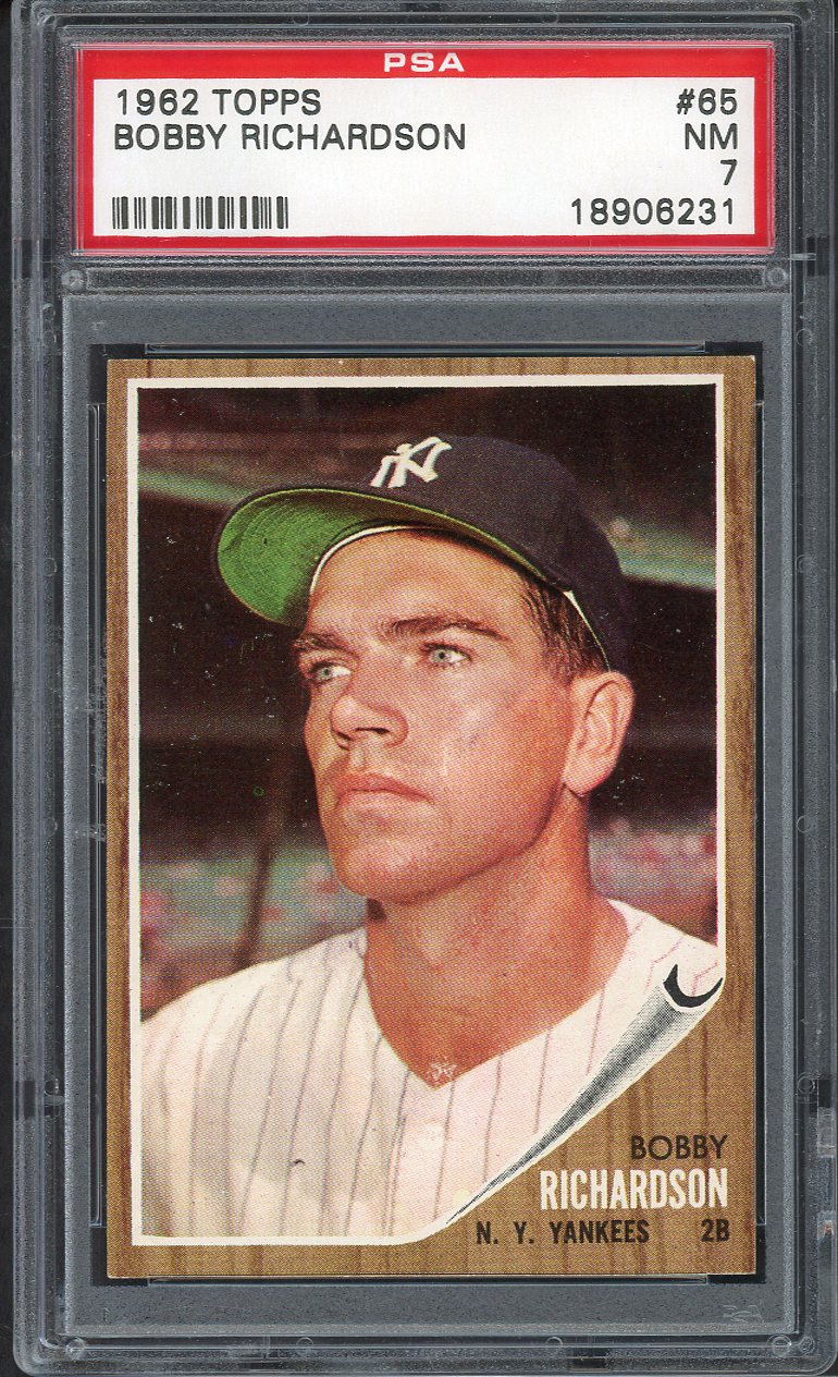 1962 Topps Baseball #065 Bobby Richardson Yankees PSA 7 NM 562437