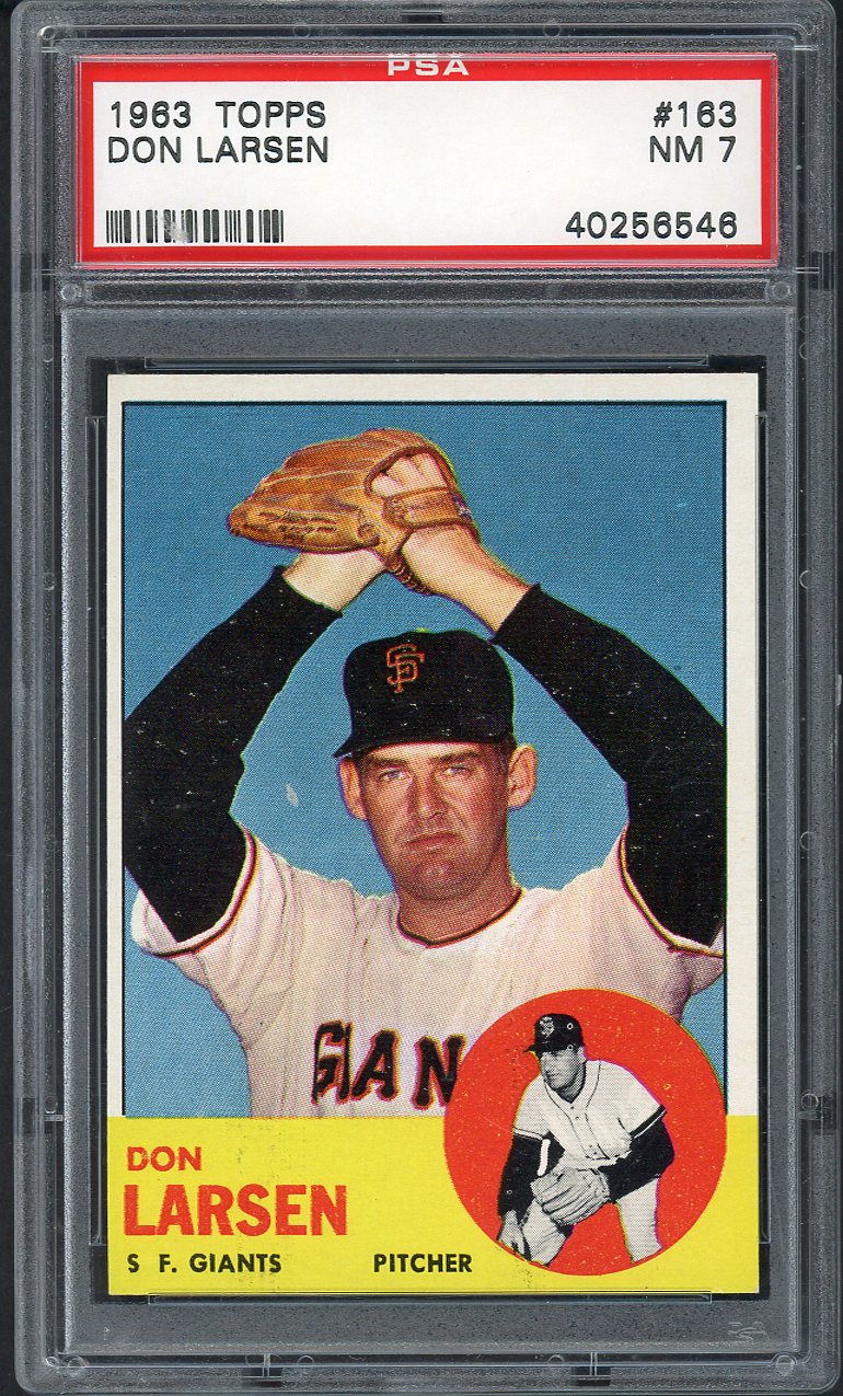 1963 Topps Baseball #163 Don Larsen Giants PSA 7 NM 562439