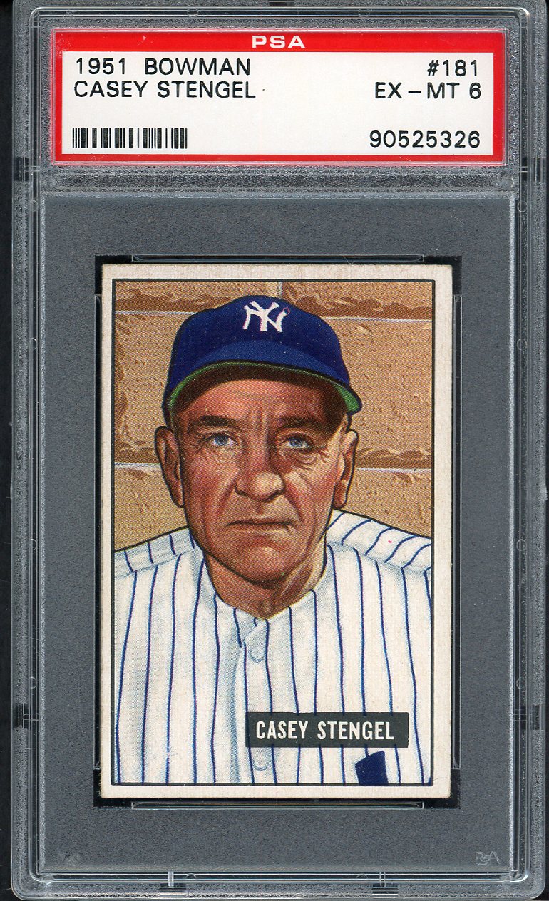 1951 Bowman Baseball #181 Casey Stengel Yankees PSA 6 EX-MT 562442