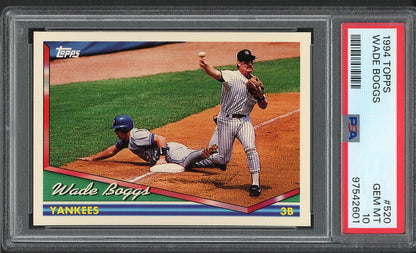 1994 Topps #520 Wade Boggs Yankees PSA 10 GEM MINT 562450