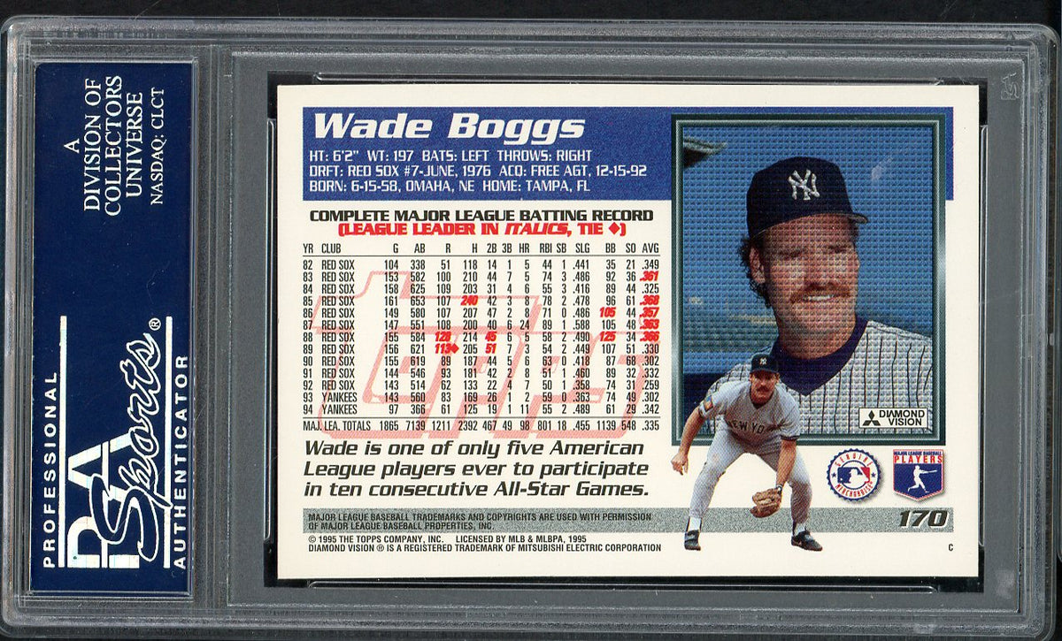 1995 Topps #170 Wade Boggs Yankees PSA 10 GEM MINT 562451