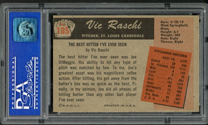 1955 Bowman Baseball #185 Vic Raschi Cardinals PSA 7 NM 562452