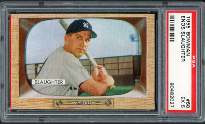 1955 Bowman Baseball #060 Enos Slaughter Yankees PSA 5 EX 562456