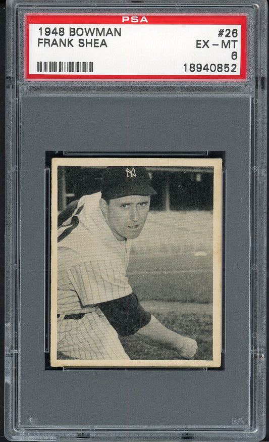 1948 Bowman Baseball #026 Frank Shea Yankees PSA 6 EX-MT 562458