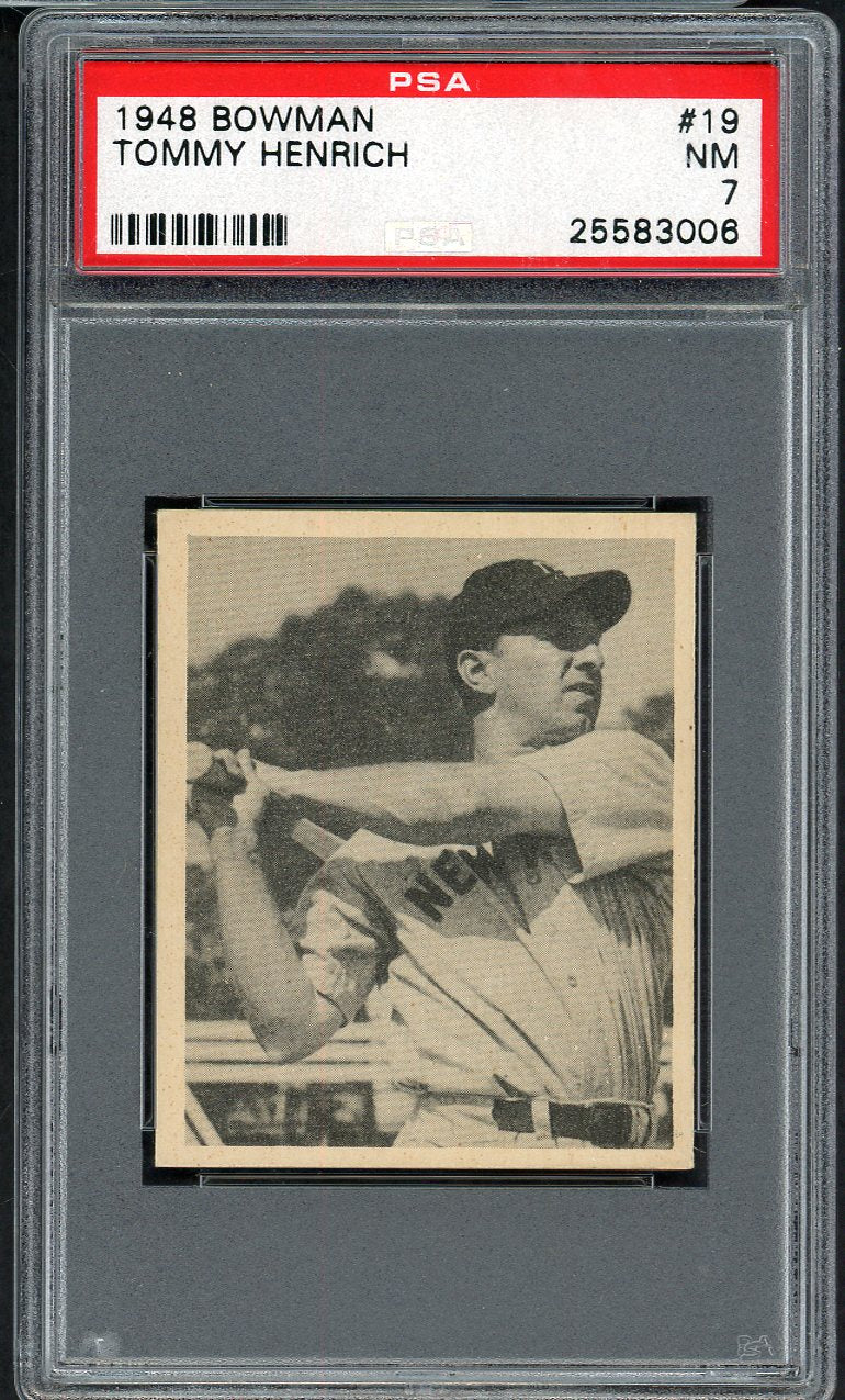 1948 Bowman Baseball #019 Tommy Henrich Yankees PSA 7 NM 562460