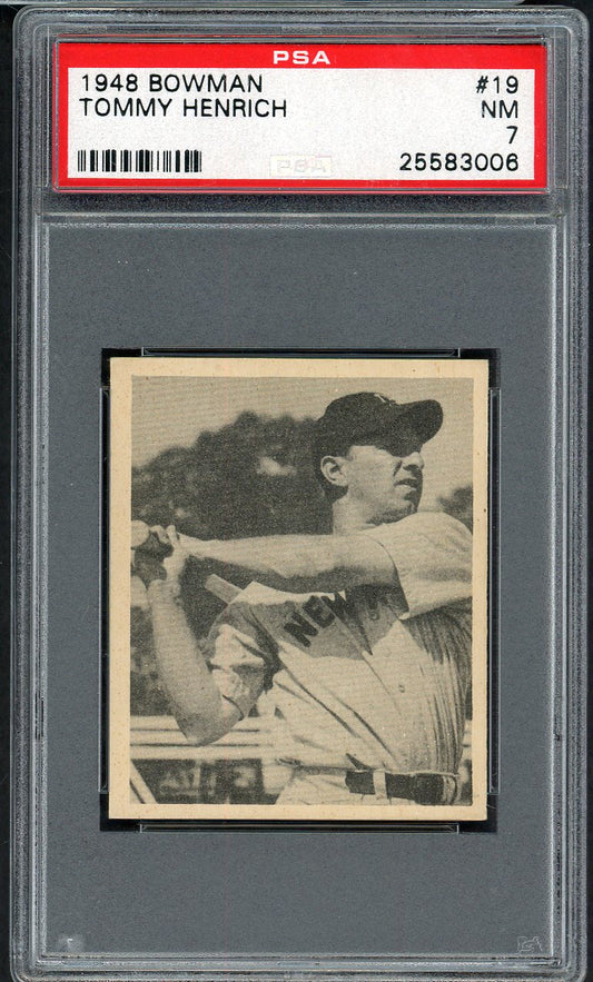 1948 Bowman Baseball #019 Tommy Henrich Yankees PSA 7 NM 562460