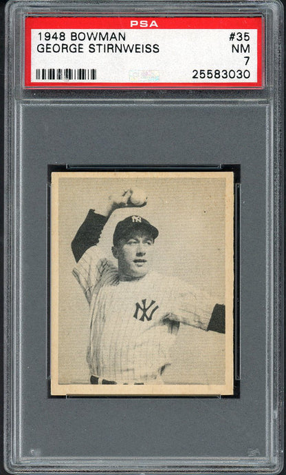 1948 Bowman Baseball #035 Snuffy Stirnweiss Yankees PSA 7 NM 562467