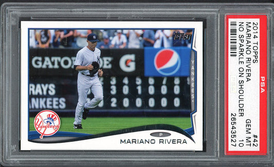 2014 Topps #042 Mariano Rivera Yankees PSA 10 GEM MINT No Sparkle 562469