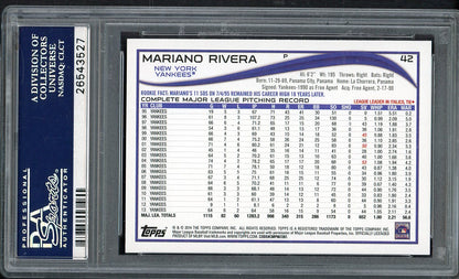 2014 Topps #042 Mariano Rivera Yankees PSA 10 GEM MINT No Sparkle 562469