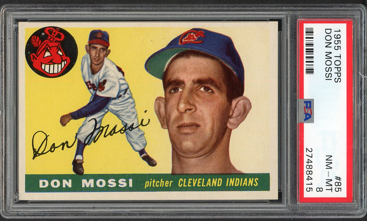 1955 Topps Baseball #085 Don Mossi Indians PSA 8 NM/MT 562472