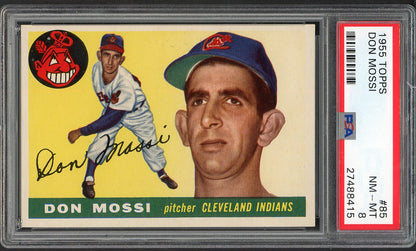1955 Topps Baseball #085 Don Mossi Indians PSA 8 NM/MT 562472