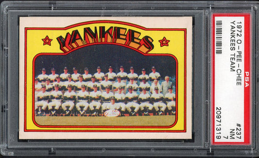 1972 O Pee Chee #237 New York Yankees Team PSA 7 NM 562473