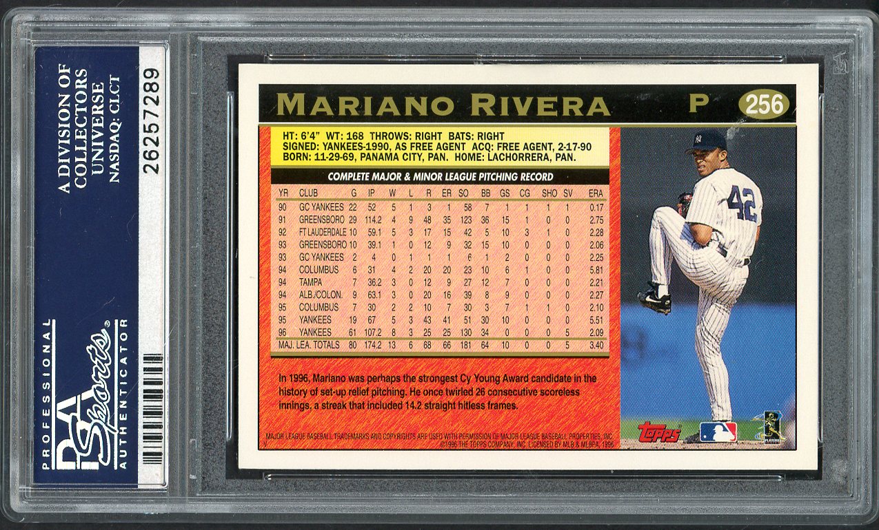 1997 Topps #256 Mariano Rivera Yankees PSA 10 GEM MINT 562479