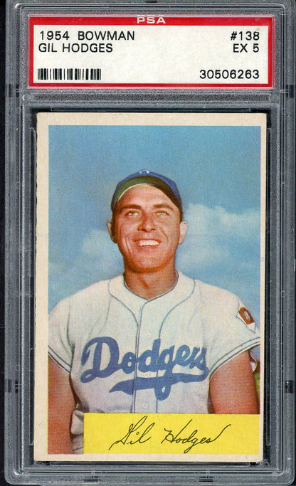 1954 Bowman Baseball #138 Gil Hodges Dodgers PSA 5 EX 562481