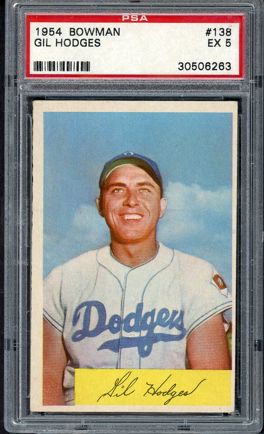 1954 Bowman Baseball #138 Gil Hodges Dodgers PSA 5 EX 562481
