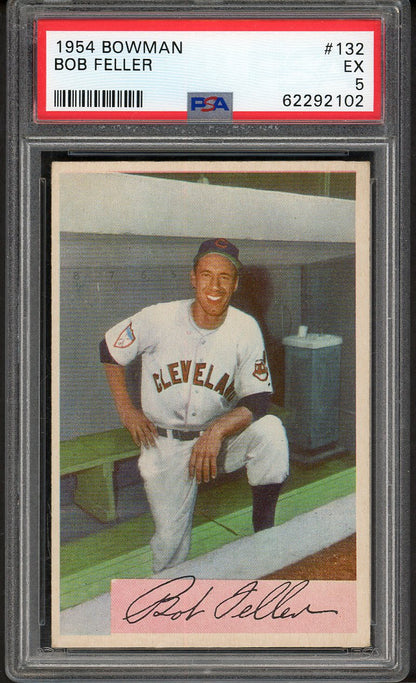 1954 Bowman Baseball #132 Bob Feller Indians PSA 5 EX 562482