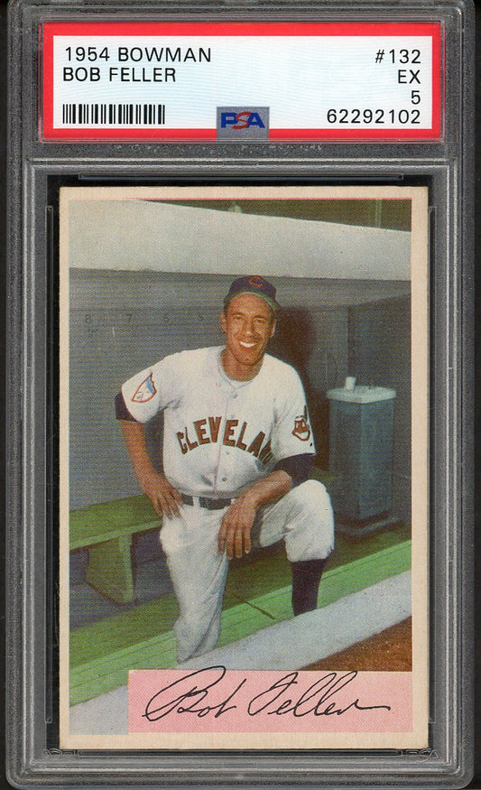 1954 Bowman Baseball #132 Bob Feller Indians PSA 5 EX 562482