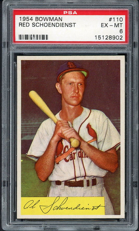 1954 Bowman Baseball #110 Red Schoendienst Cardinals PSA 6 EX-MT 562483