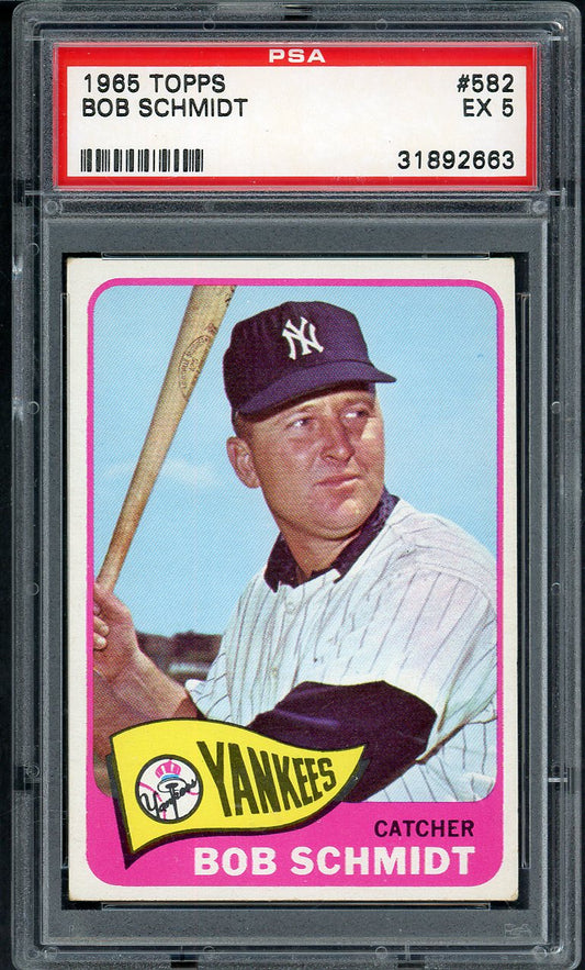 1965 Topps Baseball #582 Bob Schmidt Yankees PSA 5 EX 562488